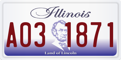 IL license plate A031871