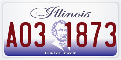 IL license plate A031873