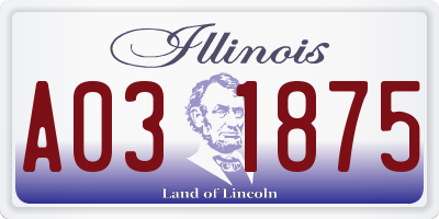 IL license plate A031875