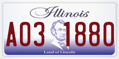IL license plate A031880