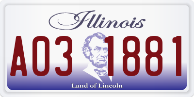 IL license plate A031881