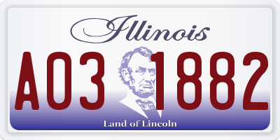 IL license plate A031882