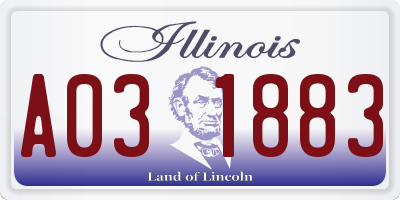 IL license plate A031883