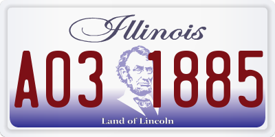 IL license plate A031885