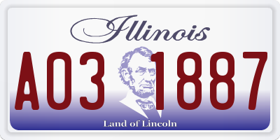 IL license plate A031887