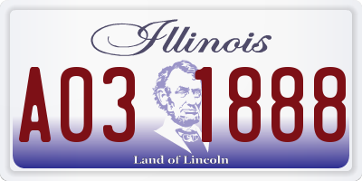 IL license plate A031888