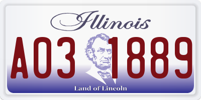 IL license plate A031889