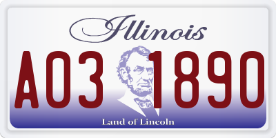 IL license plate A031890