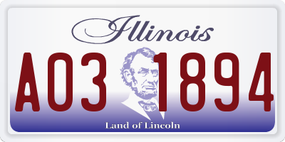 IL license plate A031894