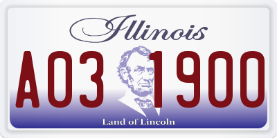 IL license plate A031900