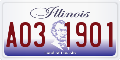 IL license plate A031901