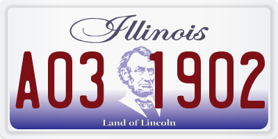 IL license plate A031902