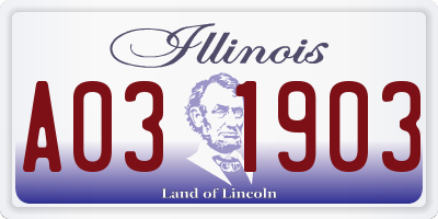 IL license plate A031903