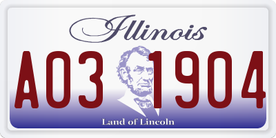 IL license plate A031904