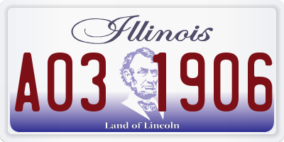 IL license plate A031906