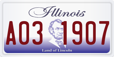 IL license plate A031907
