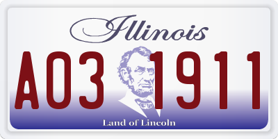 IL license plate A031911