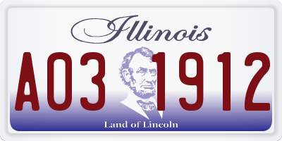 IL license plate A031912