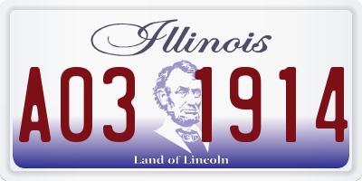 IL license plate A031914