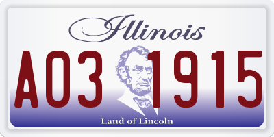 IL license plate A031915