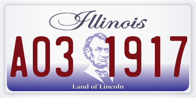 IL license plate A031917