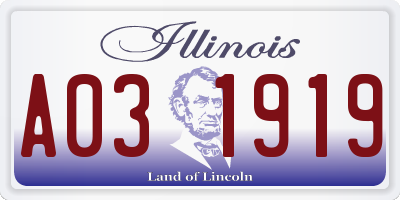 IL license plate A031919