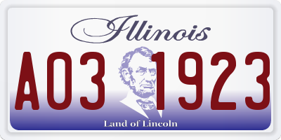 IL license plate A031923