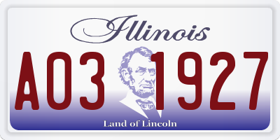 IL license plate A031927