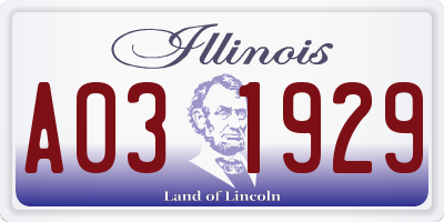 IL license plate A031929