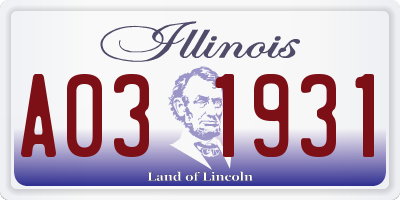 IL license plate A031931