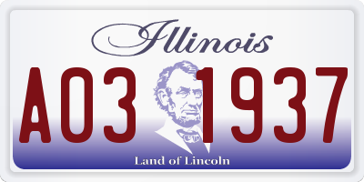 IL license plate A031937