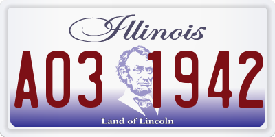 IL license plate A031942