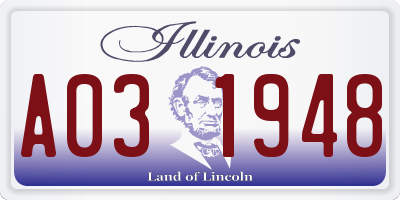 IL license plate A031948