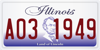 IL license plate A031949