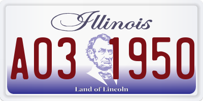 IL license plate A031950