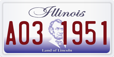 IL license plate A031951