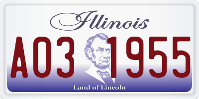 IL license plate A031955
