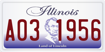 IL license plate A031956