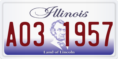 IL license plate A031957