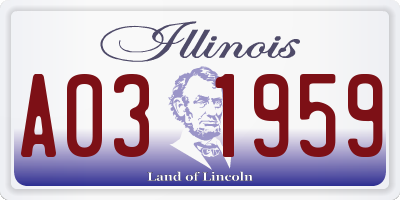 IL license plate A031959