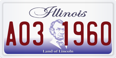 IL license plate A031960
