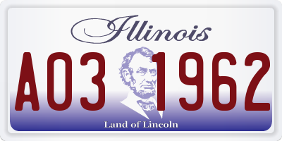 IL license plate A031962