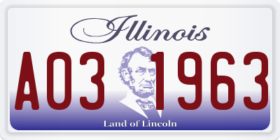 IL license plate A031963