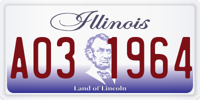 IL license plate A031964