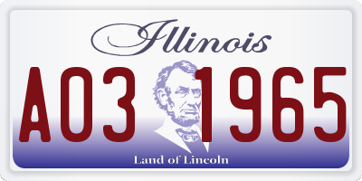 IL license plate A031965