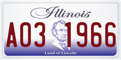 IL license plate A031966