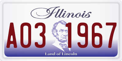 IL license plate A031967