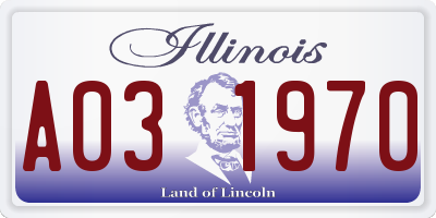 IL license plate A031970