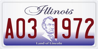 IL license plate A031972