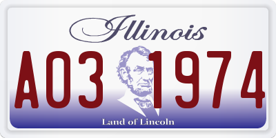 IL license plate A031974